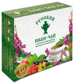 Русский Иван-чай с листом смородины, яблоком и шиповником, 100 пакетиков